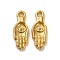 304 Stainless Steel Pendant Rhinestone Settings, Palm with Eye, Real 18K Gold Plated, Fit for 0.8mm Rhinestone, 14.5x5.5x2mm, Hole: 1.2mm