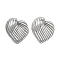 Non-Tarnish 304 Stainless Steel Heart Ear Studs for Women, Stainless Steel Color, 31x27.5mm