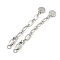 Brass Chain Extender, End Chains, Flat Round, Cadmium Free & Nickel Free & Lead Free, Platinum, 57mm
