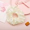 Satin Elastic Hair Accessories, for Girls or Women, Scrunchie/Scrunchy Hair Ties, Light Goldenrod Yellow, 50mm, Inner Diameter: 25mm