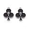 Alloy Enamel Pendants, Skull Ace, Gunmetal, Black, 23x17x3mm, Hole: 1.6mm