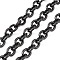 304 Stainless Steel Rolo Chains, Unwelded, Black, 7.8mm, Links: 9.9x7.8x1.9mm