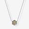 Brass Pave Natural Gray Quartz Hexagon Pendant Necklaces for Women, Silver Color Plated, Dark Khaki, 15.75 inch(40cm)