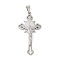 Non-Tarnish 304 Stainless Steel Big Pendants, Crucifix Cross Charm, Stainless Steel Color, 56x28x6mm, Hole: 8x5mm