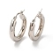 Non-Tarnish 304 Stainless Steel Huggie Hoop Earrings for Women, Stainless Steel Color, 21.5x20x5mm