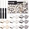 3 Sets 3 Colors Iron No Tie Shoe Lace Tip Decoration Kits, with Screw & Screwdriver, Arch, Mixed Color, 41pcs/set, 1 set/color
