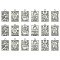 18Pcs 6 Styles Zinc Tibetan Style Alloy Pendants, Rectangle with Tarot Charm, Antique Silver, 23x14x1.5mm, Hole: 1.8mm, 3pcs/style