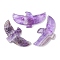 Natural Amethyst Carved Big Pendants, Peace Pigeon Charms, 28~29x51~52x6~6.5mm, Hole: 1.2mm