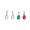Brass Glass Pendants, Teardrop, Faceted, Platinum, 21x9x4.5mm, Hole: 5x3.5mm, 4pcs/set