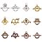 Tibetan Style Alloy Toggle Clasps, Mixed Color, Toggle: 14~23.5x12~17x2~4mm, hole: 1.5~2mm, Bar: 16.5~25x6~13x2.5~4mm, hole: 1.5~2mm, 10sets/kind, 120sets/set