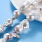Natural Baroque Pearl Keshi Pearl Beads Strands, Cultured Freshwater Pearl, Nuggets, Seashell Color, 19~36x15~22x14~18mm, Hole: 0.6mm, about 14~18pcs/strand, 15.75~16.14 inch(40~41cm)
