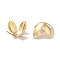 Rack Plating Brass Flower Bead Caps, 4-Petal, Long-Lasting Plated, Real 14K Gold Plated, 14.8x7.3mm, Hole: 1.4mm