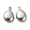 Non-Tarnish 304 Stainless Steel Pendants, Teardrop Charms, Stainless Steel Color, 15x9.5x4.5mm, Hole: 0.9mm