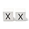 Wood European Beads, Large Hole Beads, Cube with Letter, Letter X, 30.5x30.5x29.5~30.5mm, Hole: 5mm