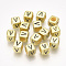 Acrylic Beads, Horizontal Hole, Metallic Plated, Cube with Letter.V, 6x6x6mm, 2600pcs/500g