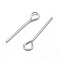 Tarnish Resistant 304 Stainless Steel Eye Pin, Stainless Steel Color, 16mm, Pin: 0.6mm, hole: 2mm, about 5000pcs/bag