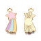 Alloy Enamel Pendants, Light Gold, Shooting Star & Rainbow, Colorful, 23.5x9x2mm, Hole: 2mm