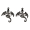 Alloy Rhinestone Pendants, Dragon Charms, Gunmetal, 37.5x30x11.5mm, Hole: 1.6mm