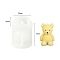3D Bear DIY Candle Silicone Molds, Decoration Making, for Candle Making, White, 56x50x72mm