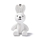Opaque PVC Plastic Big Pendants, with Gunmetal Tone Iron Loops, Rabbit Charms, White, Rabbit Pattern, 59.5x38x38mm, Hole: 2.2mm