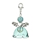 Natural Hemimorphite Pendant Decorations, with Glass Beads and Alloy Lobster Claw Clasps, Angel, 45mm