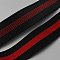 50 Yards Triple Color Polyester Flat Elastic Band, Stripe Cords for Garment Sewing Accessories, Black, 24~25mm