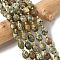 Natural Rhyolite Jasper Beads Strands, Faceted, Rice, with Seed Beads, 7.5~8x6~7.5mm, Hole: 0.8~1mm, about 36~40pcs/strand, 15.55~15.75''(39.5~40cm)