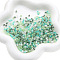 100Pcs Transparent Inside Colours Glass Beads, Faceted, Bicone, Medium Sea Green, 4.5x3.5mm, Hole: 1.6mm, 100pcs/set