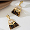Alloy & Acrylic Stud Dangle Earrings, Golden, Bag, 58x34mm