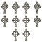 10Pcs Irish Tibetan Style Alloy Pendants, Cross, Antique Silver, 29.5x17x2.5mm, Hole: 1.6mm