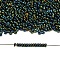 TOHO Demi Round Seed Beads, Japanese Seed Beads, Metallic Colours, (84) Metallic Iris Green/Brown, 11/0, 2.2x0.9mm, about 1733pcs/10g