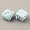 Opaque Resin Pendants, Frosted Square Yarn Ball Charms, with Platinum Tone Iron Findings, Light Cyan, 20x15.5x11mm, Hole: 2mm