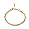 Ion Plating(IP) 304 Stainless Steel Bone Rope Chain Bracelet for Women, Golden, 7-1/4 inch(18.4cm), Wide: 3.3mm
