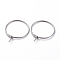 316 Surgical Stainless Steel Hoop Earring Findings, Wine Glass Charms Findings, Stainless Steel Color, 49x45x0.7mm