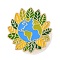 Protect The Earth Enamel Pins, Alloy Lapel Pin Backs for Backpack Clothes, Gold, Mixed Color, 35x33mm