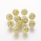Polymer Clay Rhinestone Beads, Grade A, Round, Pave Disco Ball Beads, Jonquil, 10x9.5mm, Hole: 1.5~1.8mm