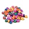 Handmade Polymer Clay Beads, Paw Print, Mixed Color, 7x8.5x5mm, Hole: 1.8mm