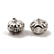 Alloy Eeamel European Beads, Large Hole Beads, with Rhinestone, Halloween Pumpkin, Antique Silver, 10.5x11mm, Hole: 4.2mm