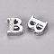 Alloy Slide Charms, with Crystal Rhinestone, Letter, Platinum, Letter.B, B: 11.5x10x4.5mm, Hole: 2x8mm