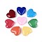 Dyed & Heated Imitation Jade Glass Beads, Heart, Mixed Color, 24x24.5x9~9.5mm, Hole: 1.6mm