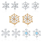 5 Pairs 5 Style Exquisite Christmas Snowflake Cubic Zirconia Stud Earrings, Alloy Jewelry for Women, Platinum & Golden, 9~15x10~16.5mm, Pin: 0.6mm, 1 Pair/style