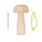 Wooden Darning Mushroom, Hole Repair Support Tools, Needle Storage, with Needle & Elastic String, Wheat, 60x110mm