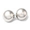 Rack Plating Brass Half Round Stud Earrings, Platinum, 19mm