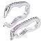 Anti-Tarnish 2Pcs Rhodium Plated 925 Sterling Silver Rhinestone Peanut Twister Clasps, with 925 Stamp, Platinum, 15x7x2.5mm