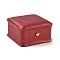 PU Leather Bracelet Bangle Gift Boxes, with Golden Plated Iron Crown and Velvet Inside, for Wedding, Jewelry Storage Case, Red, 9.6x9.6x5.3cm