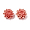 Synthetic Coral Dyed Carved Beads, Flower, Tomato, 20x19x12mm, Hole: 1.2mm