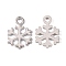 Tibetan Style Alloy Pendants, Cadmium Free & Lead Free, Snowflake, for Christmas, Silver Color Plated, 15x12x1mm, Hole: 2mm