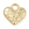 CCB Plastic Pendants, Heart with Word, Golden, 16x16x5mm, Hole: 4mm