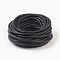 Braided Leather Cord with Core, Leather Jewelry Cord, Jewelry DIY Making Material, Dyed, Round, Black, 6mm, about 10.93 yards(10m)/bundle