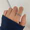 Alloy Adjustable Cuff Rings for Women, Platinum, Inner Diameter: 15~20mm